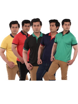 Mens Coordinated Polo T-Shirts Pack Of 5 By Fidato