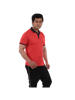 Red t-shirt with blue collar