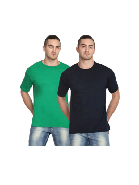 Picture of Urban Owl Pack of 2 Round Neck T-shirt- Black & Green