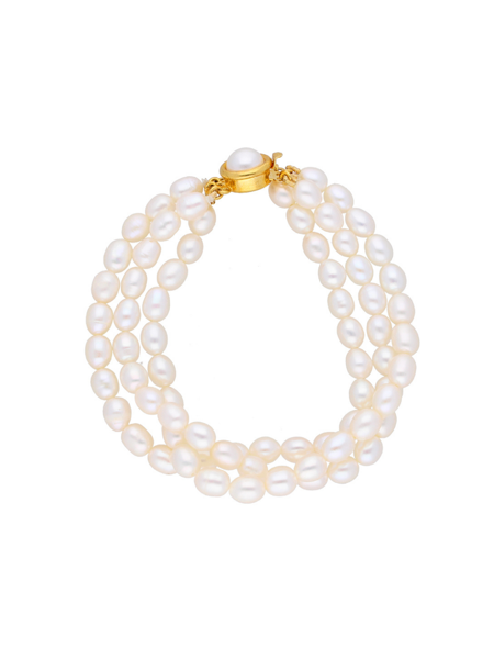 Picture of 3 Line White Pearl Bracelet