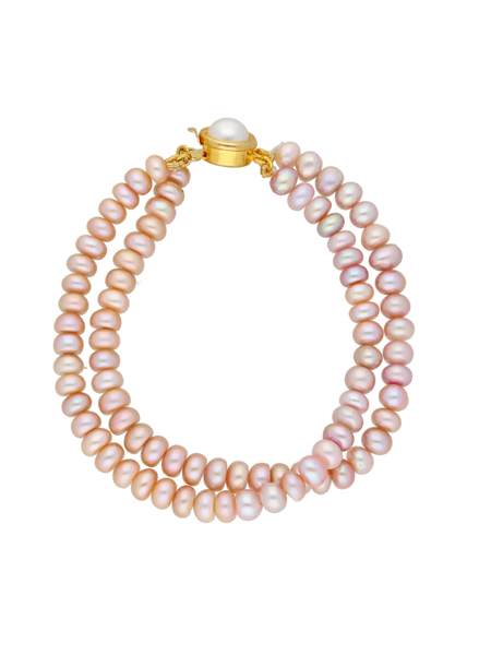 Picture of Duel Line Pink Pearl Bracelet