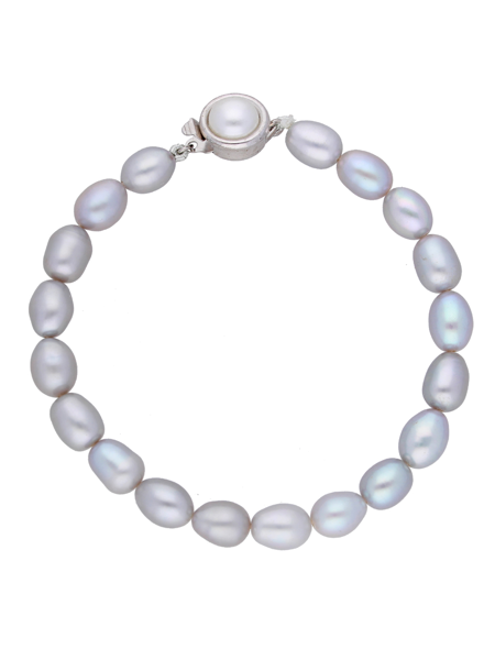 Picture of Grey Oval Pearl Bracelet