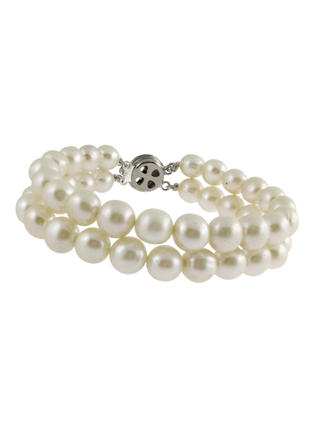 Picture of Sri Jagdamba Pearls Fashionable 2string White Pearl Bracelet