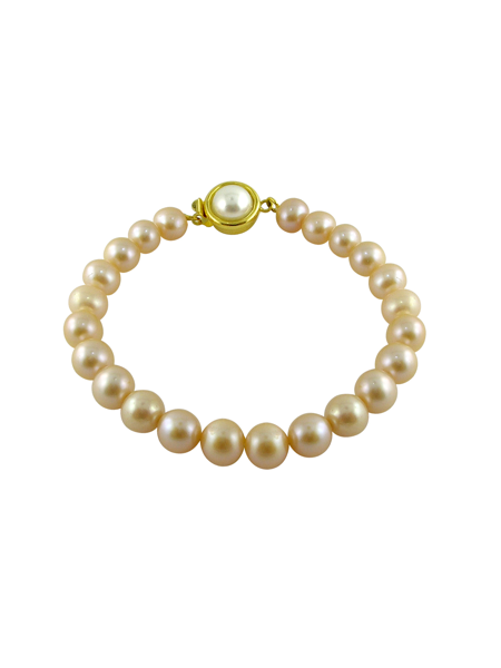 Picture of Sri Jagdamba Pearls Single Line Peach Pearl Bracelet