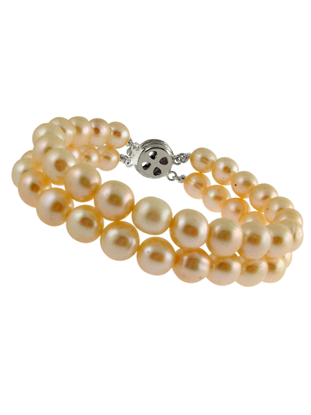 Picture of Sri Jagdamba Pearls Two String Peach Pearl Bracelet