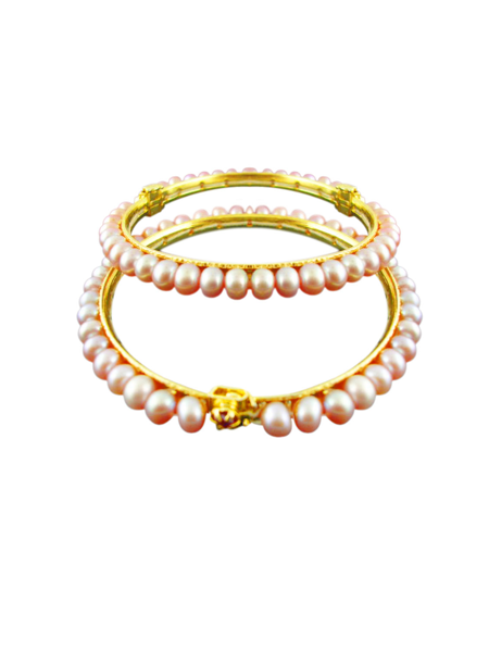 Picture of Sri Jagdamba Pearls Peach Pearl Bangles