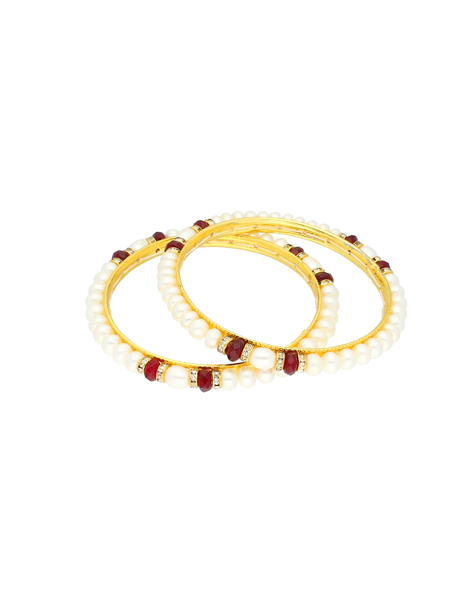 Picture of RUBY MATCHING BANGLE’S OF PEARLS BY SRI JAGDAMBA PEARLS