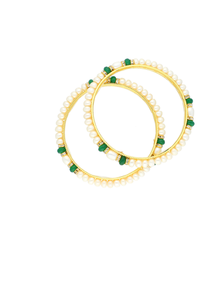 Picture of EMERALD MATCHING BANGLE’S OF PEARLS BY SRI JAGDAMBA PEARLS