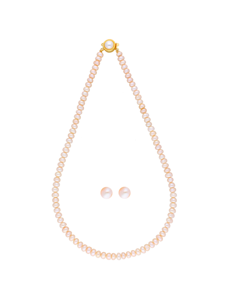 Picture of Sri Jagdamba Pearls New Single Line Peach Pearl Necklace