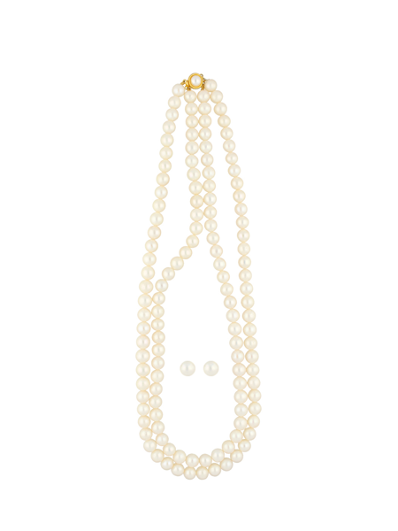 Picture of 2 Line White Pearl Necklace