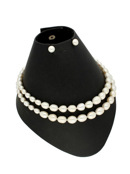 Picture of 2 Lines Oval Pearl Necklace