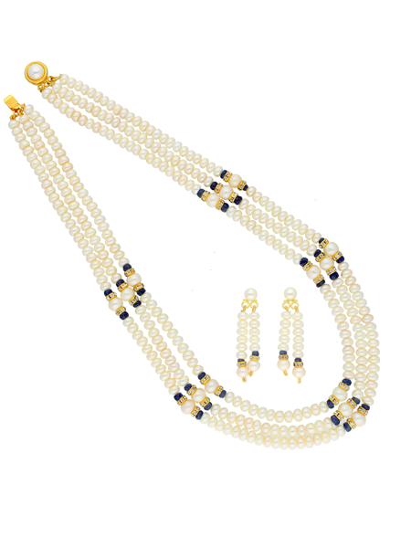 Picture of 3 Line Pearl  Necklace