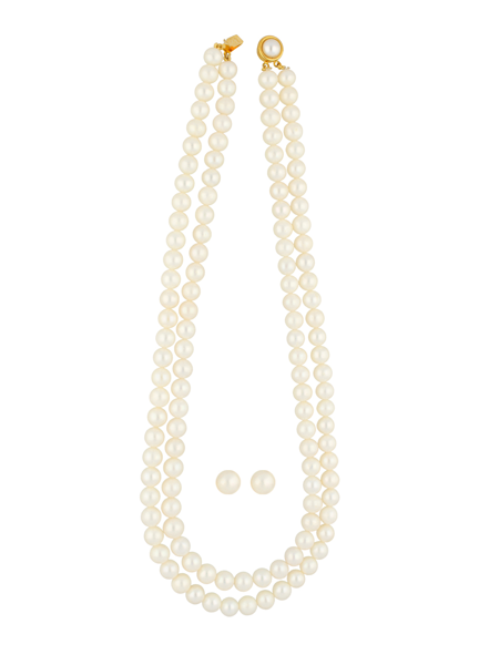 Picture of 2 Lines Pearl  Necklace