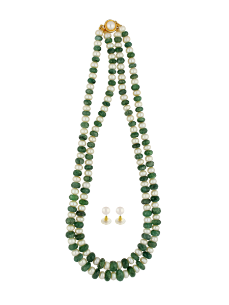 Picture of 2 String Emerald Pearl Necklace