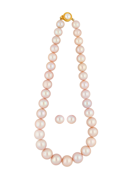 Picture of Single Line Pink Pearl Necklace
