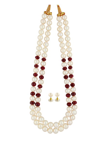 Picture of 2string Pearls & Ruby Necklace