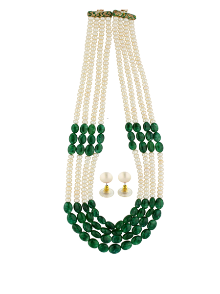 Picture of 3 String Emerald Pearl Necklace