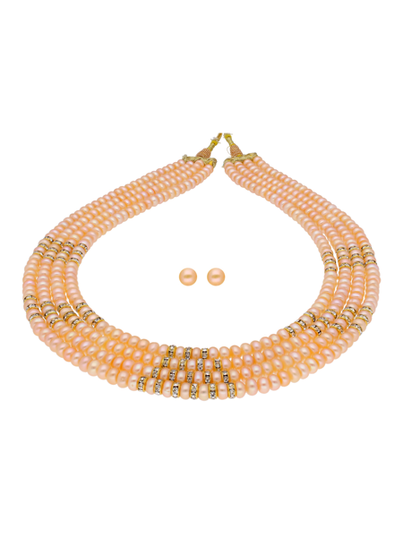 Picture of 4 String Peach Pearl Necklace