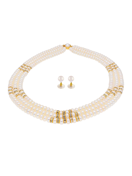 Picture of 3 Strin Cz Pearl Necklace