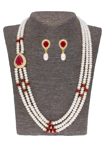 Picture of Stunning 3 String Necklace Set