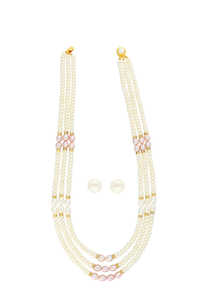 Picture of TRIPLE LINE PEARL NECKLACE BY SRI JAGDAMBA PEARLS
