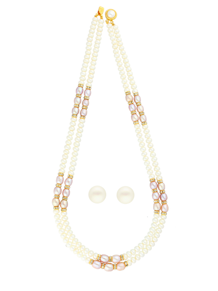 Picture of WONDERFUL PEARLS TWO LINE NECKLACE BY SRI JAGDAMBA PEARLS