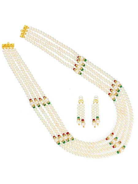 Picture of Multi Stone 4 Line Necklace By Sri Jagdamba Pearls