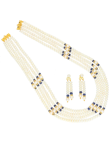Picture of Blue Stone 4 Line Necklace By Sri Jagdamba Pearls