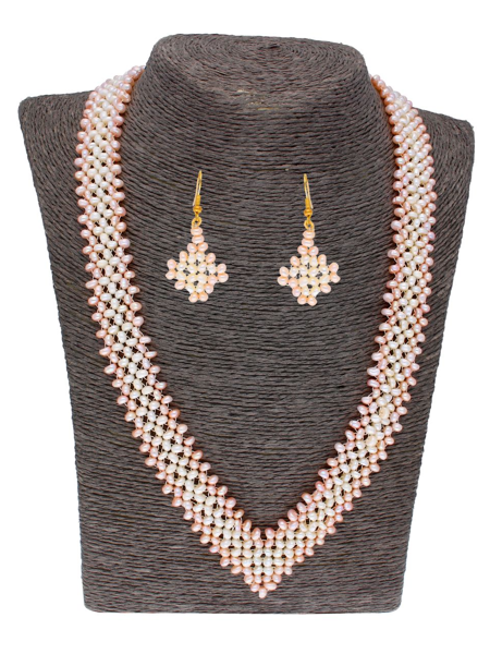 Picture of PEACH COLOR JAALI PEARL NECKLACE BY SRI JAGDAMBA PEARLS