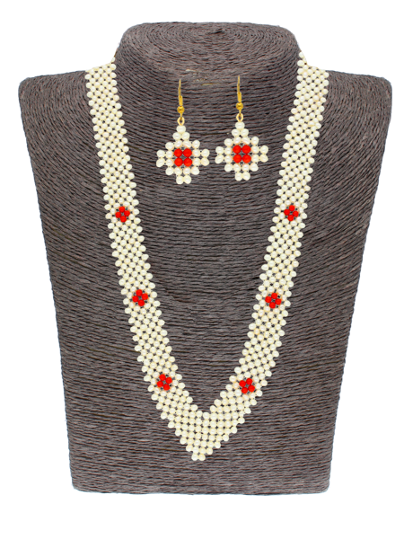 Picture of DIAMOND CORAL PEARLS NECKLACE BY SRI JAGDAMBA PEARLS