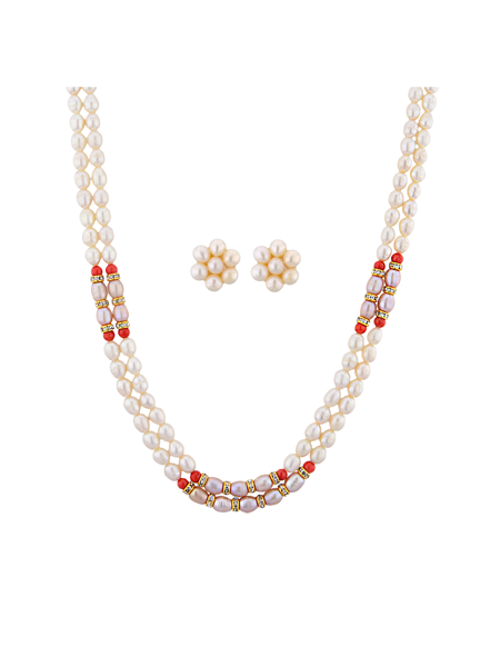 Picture of Sri Jagdamba Pearls Crunchy Pearl Necklace Set