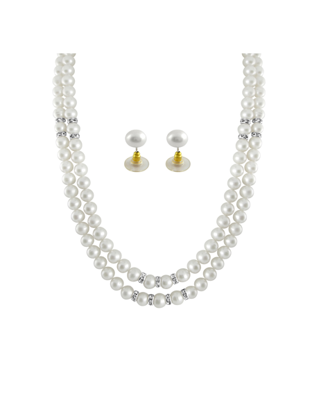 Picture of Sri Jagdamba Pearls White 2 Line Pearl Necklace