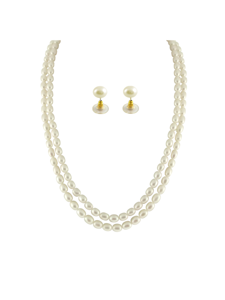 Picture of Sri Jagdamba Pearls 2 String Oval Pearl Necklace