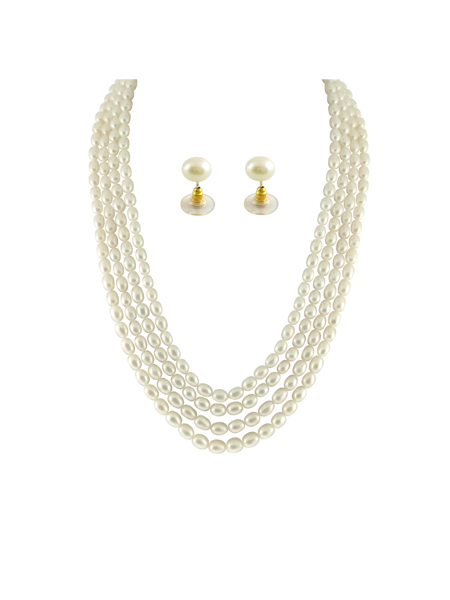 Picture of Sri Jagdamba Pearls 4 String Oval Pearl Necklace