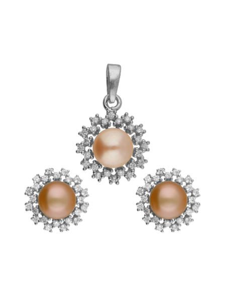 Picture of Aoura 92.5 Silver Pearl Pendant Set
