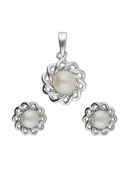 Picture of Samaira 92.5 Silver Pearl Pendant Set