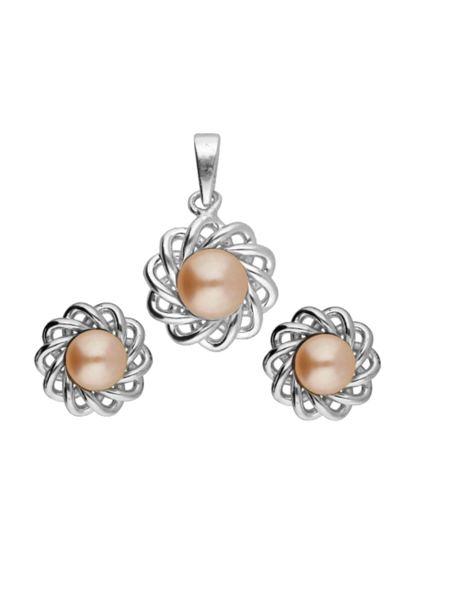 Picture of Lavina 92.5 Silver Pearl Pendant Set