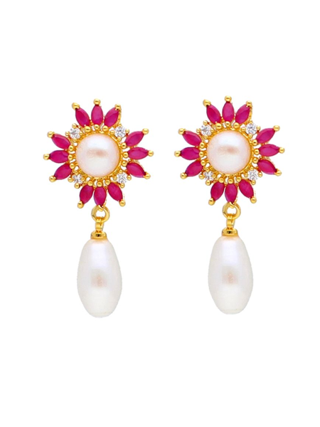 Picture of Sri Jagdamba Pearls Laya Pearl Earrings