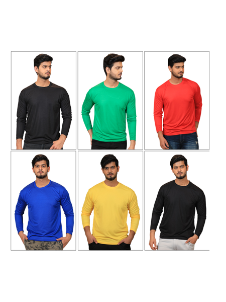 Picture of Pack of 6 Round Neck Full Sleeves T-Shirts - Fidato