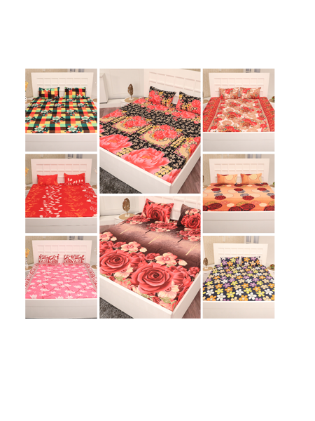 Floral Collection Bedsheets Pack of 8 with 16 Pillow Covers