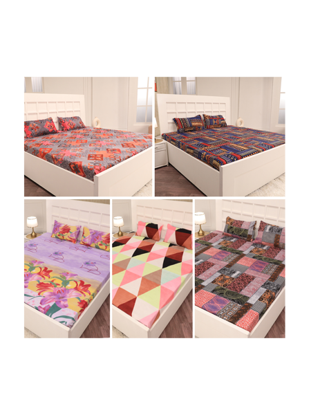 New Pleasant Collection Bedsheets Combo Pack of 5