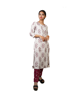 Picture of White Printed kurti With Plazzo pant set for woman
