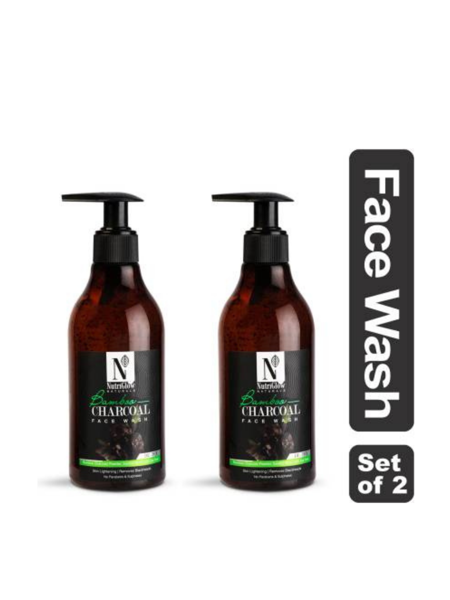 Picture of NutriGlow NATURAL'S Bamboo & Charcoal With Sandal Wood & Tea Tree Oil Face Wash (300ML)