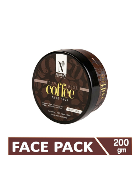 Picture of NutriGlow NATURAL'S Raw Irish COFFEE Face Pack with 100% Natural Yogurt and Coffee extract For Glowing skin (200GM)