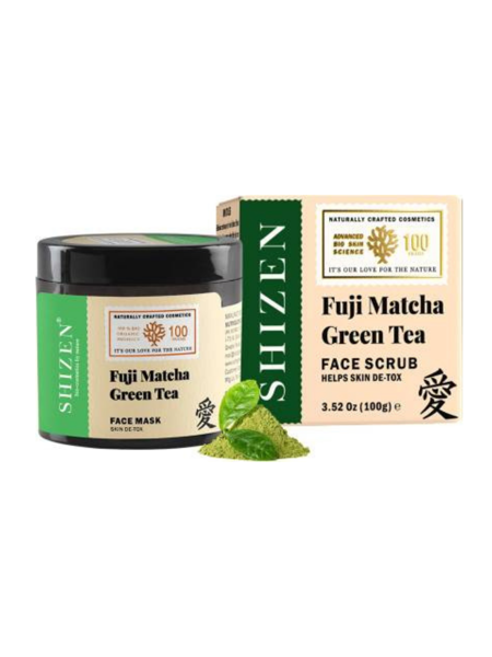Picture of SHIZEN Fuji Matcha Green Tea Face Mask /100 % Organic/Deep Pore Cleansing & Hydrating  (100 g)