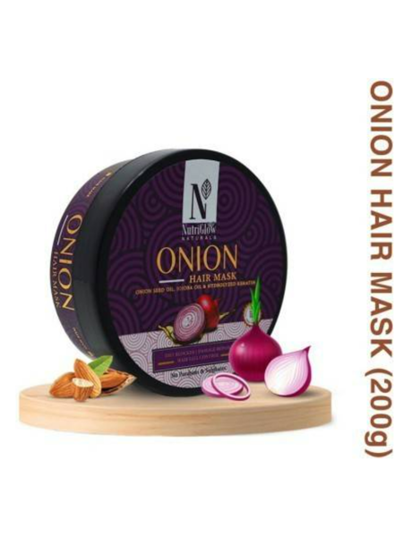 Picture of NutriGlow NATURAL'S Onion Hair Mask/Soft & Shiny Hair/Effective Against Damaged Hair/For All Kind Of Hair (200gm)