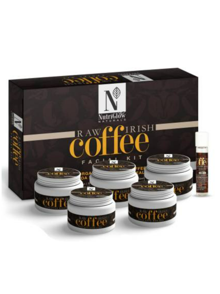 Picture of NutriGlow NATURAL'S RAW IRISH COFFEE FACIAL KIT/DEEP PORE CLEANSER/HYDRATE SKIN/FOR ACNE TREATMENT/NATURAL GLOW (260gm)