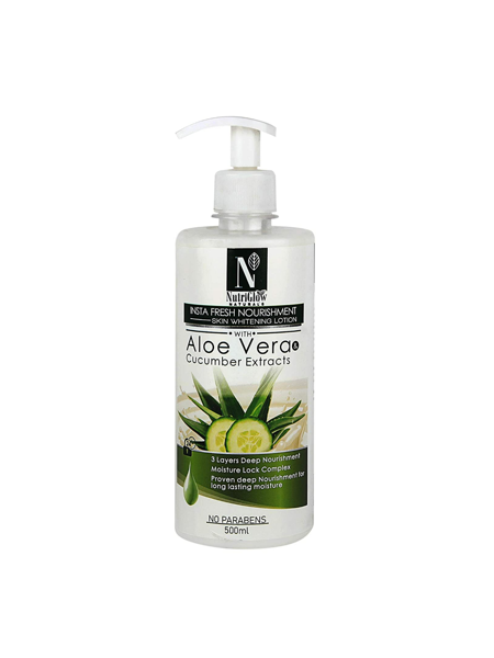 Picture of NutriGlow NATURAL'S Insta Fresh Nourishment Skin Whitening Lotion With Aloe Vera Extracts/Deep Nourishment/Moisture Lock (500ml)