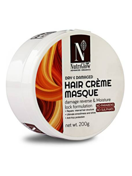 Picture of NutriGlow Advanced Organics Hair Masque |Deep Hair Conditioning|Deep Mouistrise Hair|Effective For Damaged Hair (200gm)