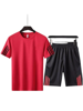Red Round Neck T Shirt And Shorts Combo For Men